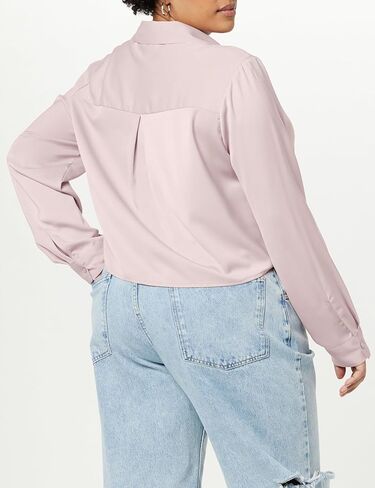 The Drop Women's Harlow Silky Cropped Blouse in Saudi Arabia