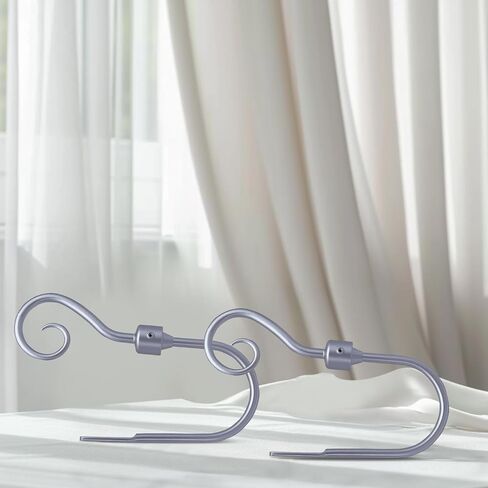 CasaARNO Curtain Holdbacks Scroll Hooks Metal Curtain Swag Hooks Heavy Duty Window Drapery Tiebacks, Set of 2, Black in Kuwait
