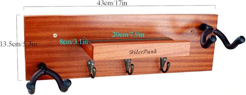 Rotatable Rubber Guitar Hanger,Guitar Display Stand with Shelf and Pick Holder for All Size Guitar-Black Walnut Color in Saudi Arabia