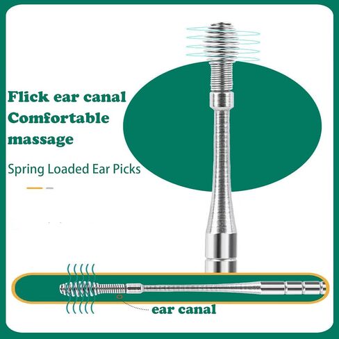 مجموعة أدوات تنظيف شمع الأذن الزنبركية لإزالة شمع الأذن من Soottaci، منظف احترافي للأذن، أداة تنظيف تدليك الأذن الحلزونية 360 درجة من الفولاذ المقاوم للصدأ مع صندوق تخزين وفرشاة تنظيف (13 قطعة) in Kuwait