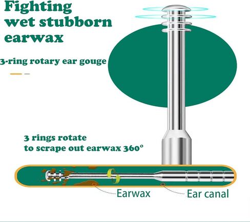 مجموعة أدوات تنظيف شمع الأذن الزنبركية لإزالة شمع الأذن من Soottaci، منظف احترافي للأذن، أداة تنظيف تدليك الأذن الحلزونية 360 درجة من الفولاذ المقاوم للصدأ مع صندوق تخزين وفرشاة تنظيف (13 قطعة) in Kuwait