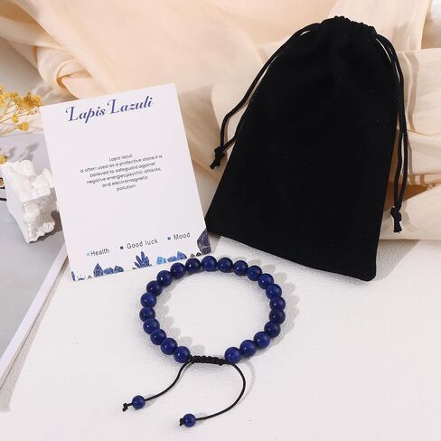 SONNYX 8mm Natural Stone Bracelet for Women Men Healing Crystal Bracelets Semi-Precious Gemstone Beaded Bracelets in Saudi Arabia