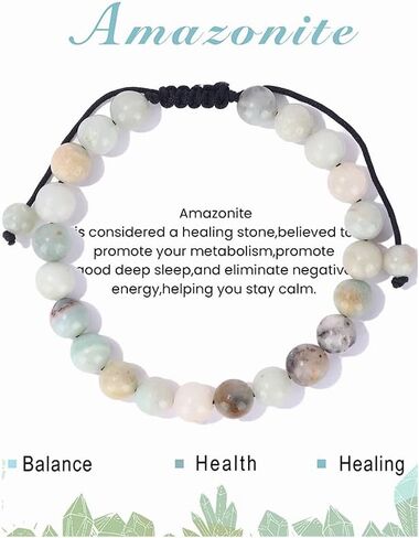SONNYX 8mm Natural Stone Bracelet for Women Men Healing Crystal Bracelets Semi-Precious Gemstone Beaded Bracelets in Saudi Arabia