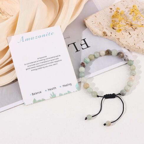 SONNYX 8mm Natural Stone Bracelet for Women Men Healing Crystal Bracelets Semi-Precious Gemstone Beaded Bracelets in Saudi Arabia