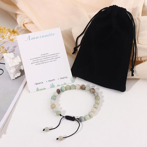 SONNYX 8mm Natural Stone Bracelet for Women Men Healing Crystal Bracelets Semi-Precious Gemstone Beaded Bracelets in Saudi Arabia