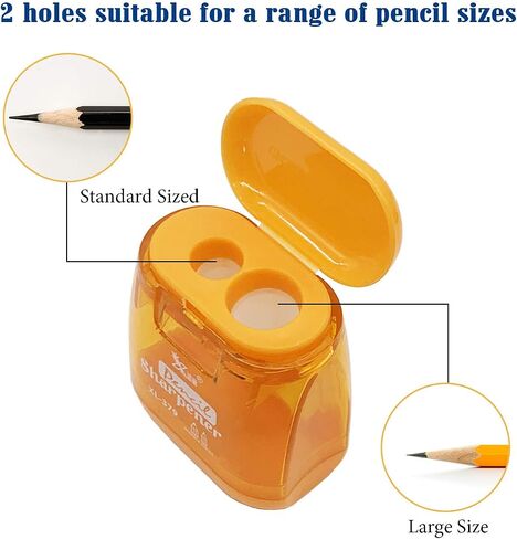 Alpurple 36 PCS Double Holes Manual Pencil Sharpener-Handheld Plastic Crayon Sharpener with Lid for School, Office and Home Supplies in Saudi Arabia