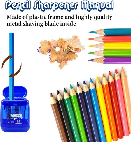 Alpurple 36 PCS Double Holes Manual Pencil Sharpener-Handheld Plastic Crayon Sharpener with Lid for School, Office and Home Supplies in Saudi Arabia