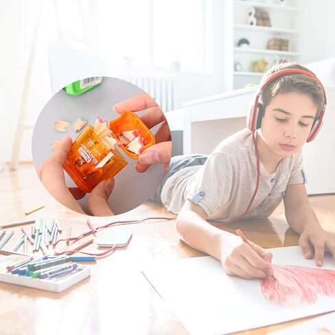 Alpurple 36 PCS Double Holes Manual Pencil Sharpener-Handheld Plastic Crayon Sharpener with Lid for School, Office and Home Supplies in Saudi Arabia