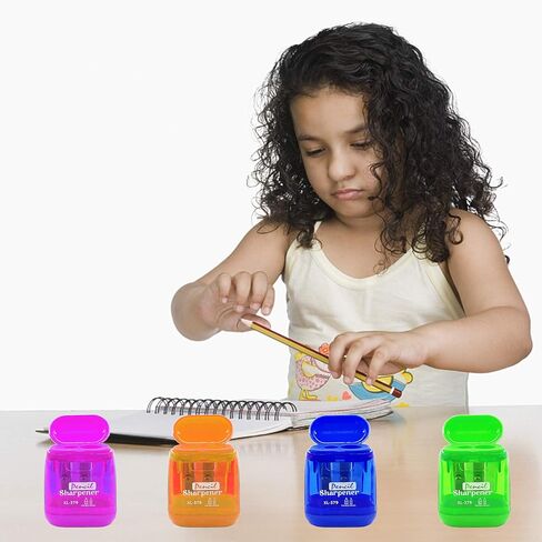 Alpurple 36 PCS Double Holes Manual Pencil Sharpener-Handheld Plastic Crayon Sharpener with Lid for School, Office and Home Supplies in Saudi Arabia