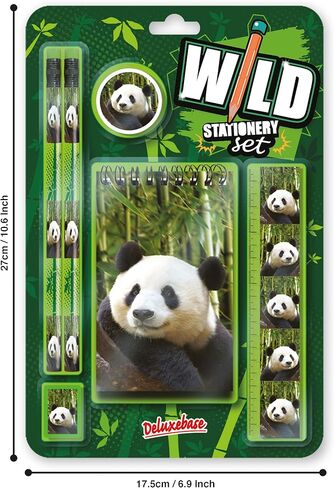 مجموعة قرطاسية Deluxebase Wild - تتضمن مجموعات قرطاسية المدرسة Baby Seal من اللوازم المدرسية قلمين رصاص وممحاة قلم رصاص ومبراة قلم رصاص ومسطرة ودفتر ملاحظات لطيف. هدايا اللوازم القرطاسية للأطفال in Saudi Arabia