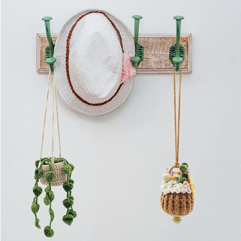 إكسسوارات معلقة على شكل مرآة سيارة كروشيه لطيفة، قطعتان من AIFUDA لتزيين السيارة يدويًا للنساء، مناسبة لحقائب الظهر، وإكسسوارات السيارات، وتزيين المنزل in Kuwait