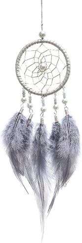 Dream Catchers for Cars Rear View Mirror, Small Feather Dream Catcher Wall Hanging Car Deco Accessories for Women (Grey) in Saudi Arabia