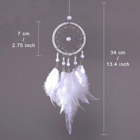 Dream Catchers for Cars Rear View Mirror, Small Feather Dream Catcher Wall Hanging Car Deco Accessories for Women (Grey) in Saudi Arabia