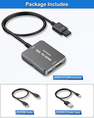محول محول Hiprorca N64 إلى HDMI، كابل N64 إلى HDMI، متوافق مع N64/ Game Cube/SNES/SFC in Kuwait
