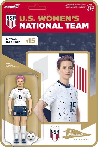 Super7 USWNT Soccer Alex Morgan - 3.75" U.S. Women's National Team Action Figure with Soccer Ball Accessory Sports Collectibles and Retro Toys in Saudi Arabia