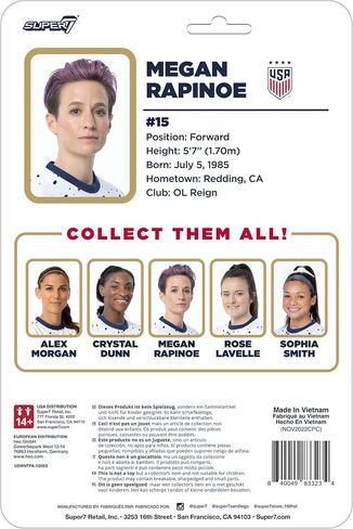 Super7 USWNT Soccer Alex Morgan - 3.75" U.S. Women's National Team Action Figure with Soccer Ball Accessory Sports Collectibles and Retro Toys in Saudi Arabia