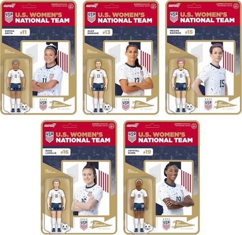 Super7 USWNT Soccer Alex Morgan - شخصية عمل الفريق الوطني الأمريكي للسيدات مقاس 3.75 بوصة مع ملحقات كرة القدم والمقتنيات الرياضية والألعاب القديمة in Kuwait
