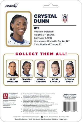 Super7 USWNT Soccer Alex Morgan - شخصية عمل الفريق الوطني الأمريكي للسيدات مقاس 3.75 بوصة مع ملحقات كرة القدم والمقتنيات الرياضية والألعاب القديمة in Kuwait