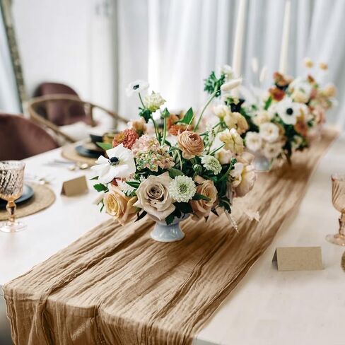 12 Pack 10 Ft Nude Cheesecloth Table Runner Boho Table Runner Rustic Sheer Table Decor Romantic Wedding Runner Gauze Table Runner for Baby Shower Bridal Shower Birthday Party Table Decor in Saudi Arabia