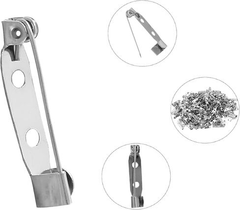 BokWin 200 Pcs Brooch Pin Backs 20mm Safety Pin Backing with Holes for Wedding,DIY Craft,Jewellery Making,Badges in Saudi Arabia