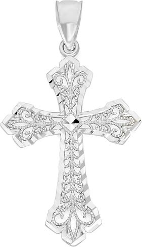 قلادة صليب من الفضة الاسترليني عيار 925 - تصميم معقد، مجوهرات روحية أنيقة للنساء والرجال، سحر ديني مسيحي in Kuwait