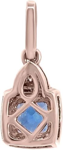 0.14 Ct.Tw. Round Cut White Natural Diamond and 0.83 Carat Cushion Shape Tanzanite Gemstone Pendant in 14K White Gold for Women, A Treasured Gift for Her (Color G-H.Clarity SI), 31045 in Saudi Arabia