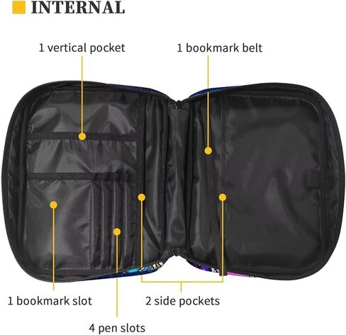 Black Bible Covers Durable Scripture Book Holder Protects Your Books and Study Items Handbag Open with Zipper, Classical Marble Print in Saudi Arabia