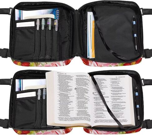 Artistic Butterfly Bible Carrying Case for Women Zippered Bible Organizer Waterproof Scripture Case Church Bag Bible Protective with Handle Pockets Multifunctional Messenger Bag in Saudi Arabia