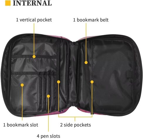 Black Bible Covers Durable Scripture Book Holder Protects Your Books and Study Items Handbag Open with Zipper, Classical Marble Print in Saudi Arabia
