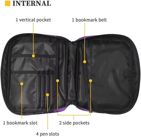 حقيبة حمل الكتاب المقدس كبيرة بسحاب للنساء والفتيات، حقائب الكتاب المقدس مع غطاء الكتاب المقدس على شكل فراشة أرجوانية مع مقبض وعلامة مرجعية in Kuwait