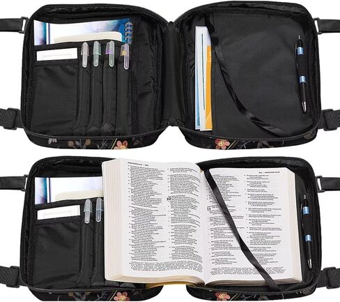 Artistic Butterfly Bible Carrying Case for Women Zippered Bible Organizer Waterproof Scripture Case Church Bag Bible Protective with Handle Pockets Multifunctional Messenger Bag in Saudi Arabia