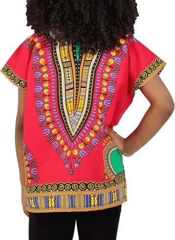 قميص DA'IKI Dashiki القطني للأطفال قفطان قبلي أفريقي للأطفال للجنسين من الأولاد والبنات in Kuwait