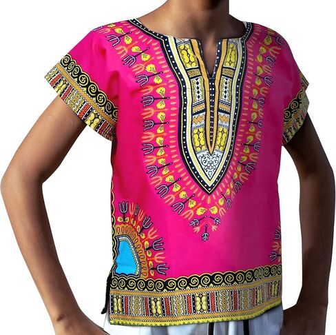 قميص DA'IKI Dashiki القطني للأطفال قفطان قبلي أفريقي للأطفال للجنسين من الأولاد والبنات in Kuwait