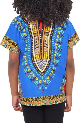 قميص DA'IKI Dashiki القطني للأطفال قفطان قبلي أفريقي للأطفال للجنسين من الأولاد والبنات in Kuwait