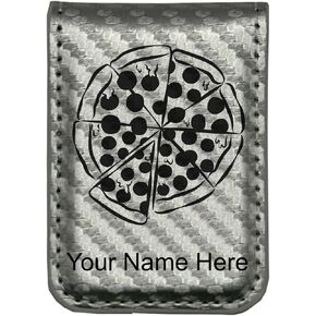 LaserGram Slim Magnetic Money Clip, Pizza, Personalized Engraving Included (Red) in Kuwait