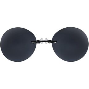 PLOPLO XL Big Retro Round Clip On Nose glasses Matrix Morpheus Movie rimless sunglasses men Women in Saudi Arabia