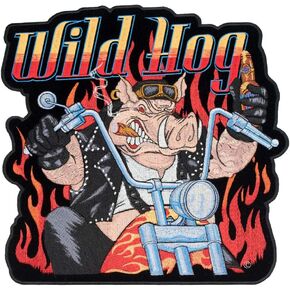 Wild Hog Biker & Flames Patch, Large Size in Saudi Arabia