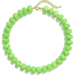 Badu Colorful Chunky Beaded Necklace for Women,Acrylic Bead Choker Statement Necklace Cute Trendy Necklaces Jewelry Gifts in Saudi Arabia