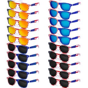 20 Pairs American Flag Sunglasses, 250th Anniversary Patriotic USA Flag Glasses for 4th of July, Independence Day Party Favors, Parade Accessories, Red White Blue Eyewear for Women Men Teens in Saudi Arabia