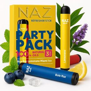 Naz Menthol Herbal Nasal Stick - Spearmint, Camphor, Eucalyptus Extracts w/Vapor Electric Nasal Inhaler for Aromatherapy, ICY Refreshing & Instant Focus Herbal Diffuser Pen - 3Pak in Kuwait