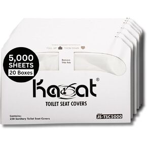 Karat Disposable Toilet Seat Covers, 250/Pack, 20 Packs/Case, Half-Fold Dispenser, Recycled, Commercial in Saudi Arabia