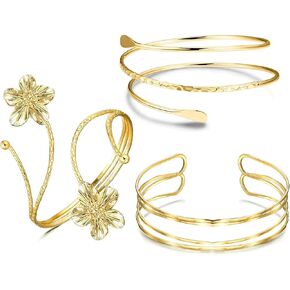 RIOSO Gold Arm Cuff Bracelet for Women Flower Arm Bracelet Upper Arm Cuffs Jewelry Women's Upper Arm Band in Saudi Arabia