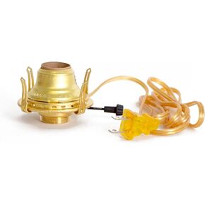 Lehman's B & P Lamps Electric Burner Queen Anne Solid Brass #2 with 6 Foot Gold Cord in Kuwait