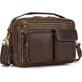 Full Grain Leather Messenger Bag for Men, Man Purse Crossbody Bags for Travel Work Business in Kuwait