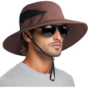 PFFY Sun Hats for Men Women Wide Brim Bucket Hat UPF 50+ Outdoor Beach Hiking Fishing Hat in Saudi Arabia