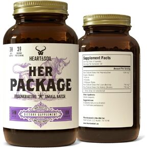 HEART & SOIL – Her Package – 100% Grass Fed & Finished Ovary, Uterus, Liver, & Kidney – Helps Maintain Hormone Balance & Reproductive Wellness - Menstrual & Menopause Support – 180 Capsules in Saudi Arabia