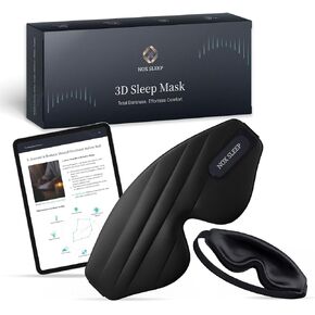 Nox Sleep 3D Sleep Mask for Men, 100% Blackout Eye Mask for Sleep, Ice Silk Lightweight Sleeping Mask for Side Sleepers, Soft Breathable Blindfold Perfect for Travel & Deep Sleep in Saudi Arabia