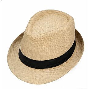 Giroir Straw Fedora Hat for Men Panama Sun Hat for Summer Beach Travel in Kuwait