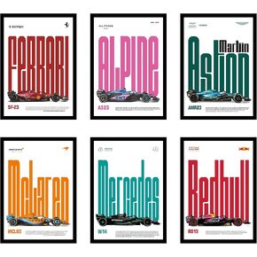 Formula 1 Wall Posters - Pack of 6, 8x12 inch (A4 Size), Wall Poster for Home Bedroom, Living Room Decor and Aesthetics, Included Glue Dots (F1 Race Maps) in Saudi Arabia