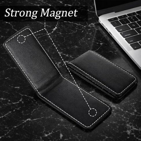 Magnetic Money Clip, Men's New Leather Money Holder Magnetic Business Card Holder Father's Day Gift, Holds Up to 15 Cash in Kuwait